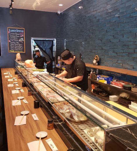 Kiyo sushi Restaurant in Acadia, CA with Yoshimasa sushi cases