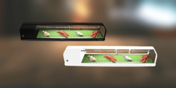 Black or White "Curved Glass" Self-Contained Sushi Showcase